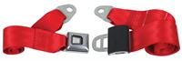 Seat Belts, 1954-77 Push Button Style Lap Belt, Red