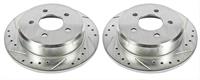 Brake Rotor, Zinc Plated, Drilled/Slotted Surface, Ford, Mercury, Rear, Pair