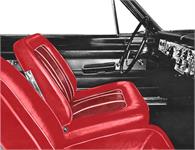Signet red Vinyl Front Bucket Seat Upholstery With Silver Welt