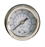 Gauge, Single Needle, Air Pressure, 0-160 psi., 1 1/2 in. Diameter, White Face, Analog, Mechanical, Each