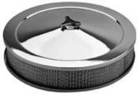 Air Filter Assembly, 14" Diameter, Round, Steel, Chrome, 2 3/4" Filter Height