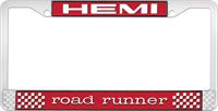 HEMI ROAD RUNNER LICENSE PLATE FRAME - RED