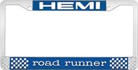 HEMI ROAD RUNNER LICENSE PLATE FRAME - BLUE