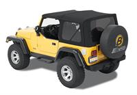 Soft Top, Replace-A-Top, Polymer Cloth, Black Twill, Tinted Windows