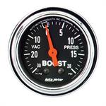 Boost Pressure Gauge 52mm 30 in . Hg . -vac / 20psi Traditional Chrome Mechanical