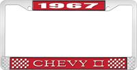 1967 CHEVY II LICENSE PLATE FRAME RED