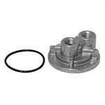 Oil Filter Adapter, Spin-on Bypass Style, Aluminum, Natural, 1-16 in. Thread, 1/2 in. Inlet/Outlet