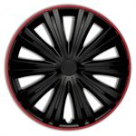 4-Delige Wieldoppenset Giga R 13-inch zwart/rood