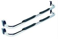 Nerf Bars and Step Bars, Round Side Step Bars, Stainless Steel, Polished, 3"