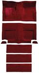 1965-68 Mustang Fastback Nylon Floor Carpet  with Fold Downs and Mass Backing - Maroon