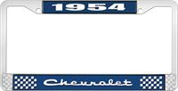 nummerplåtshållare, 1954 CHEVROLET, blå/krom, med vit text