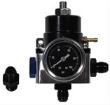 Fuel Pressure Regulator, Adjustable, Inline, Return Style, 35-70 psi, Aluminum, Black Anodized, Each