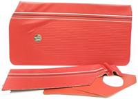 1961 BEL AIR 2 DOOR HARDTOP RED VINYL PRE-ASSEMBLED FRONT & REAR SIDE PANEL SET