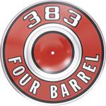 märkskylt "383 four Barrel", röd loga