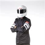Driving Jacket, 120 Series, Pyrovatex, Multi-Layer, Black with White Stripe, Men's Large, Each