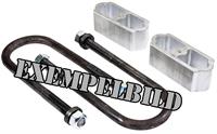 Lowering Blocks, Rear Axle Position, Aluminum, 2.00 in. Thick, U-bolts,