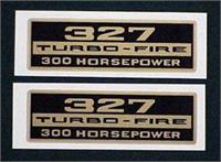 Valve Cover Decals, 327ci/300hp, 1966Late