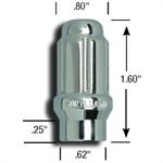 lug nut, M12 x 1.25, No end, 40,6 mm long, conical 60° with shank
