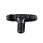 Fitting, Adapter, Tee, -3 AN Male, -3 AN, 1/8 in. NPT, Aluminum, Black Anodized