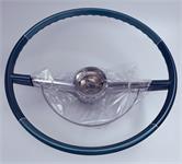 Steering Wheel; with Chrome Horn Ring; Two Tone Blue