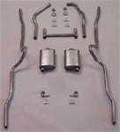 Stainless Steel Dual Quickflow 2" Exhaust System, Small Block, Use With Rams Horn Manifolds, Rack & Pinion Steering