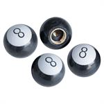 SR Valve Caps 8-Ball Black 4pcs