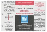 Decal, GM Optikleen Jar