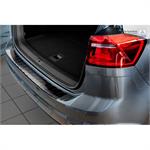 Zwart RVS Achterbumperprotector passend voor Volkswagen Golf VII Sportsvan 2014- 'Ribs'