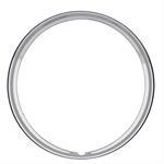 Wheel Trim Rings, Snap-on, Stainless Steel, Polished, 17" Diameter, 1.5" Wide Smooth Design