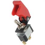 Switch, Toggle, Constant, Screw Terminals, Universal, Steel, Chrome, 25 Amps, Red Cover, Each