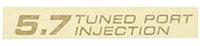 decal "5,7 Tuned Port Injection", gold