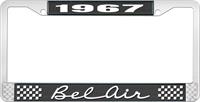 nummerplåtshållare, 1967 BEL AIR  svart/krom, med vit text