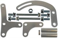 Alternator and Power Steering Brackets Kits, Billet Aluminum, Natural, Electric Water Pump Style, Chevy, Small Block, Kit