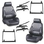 Combo, Scat Rally 1000 Seats, Black, Vinyl, Brackets, Sliders