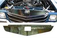 plåt mellan front och kylare, aluminium, polerad, "1970 Chevelle"