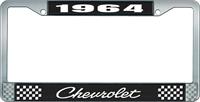 1964 CHEVROLET BLACK AND CHROME LICENSE PLATE FRAME WITH WHITE LETTERING