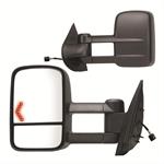07-12 CHEVY Silverado, GMC Sierra, extendable towing mirror, dual mirror, w/turn signal, black, foldaway, pair
