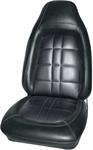 Vinyl Front Bucket Seat Cover Upholstery; Coachman Grain w/ El Paso Grain inserts; Black