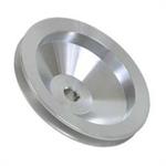 Power Steering Pulley, V-Belt, 1-Groove, Aluminum, Clear Powdercoated, .625 in. Bore, Chevy,