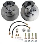 Disc Brake Conversion kit, Front, Manual Drum to Disc, Solid Surface Rotors, 1-piston Calipers, Front Spindles