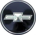 Emblem, Wheel Center Cap, Plastic, Bowtie Logo, Black/Silver, Each