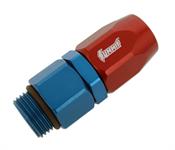 Fitting, Hose End, Straight, -8 AN Hose to Male -8 AN O-Ring, Aluminum, Red/Blue Anodized, Each