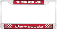 1964 BARRACUDA LICENSE PLATE FRAME - RED
