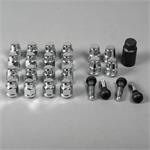 Lug Nuts, Conical Seat, Bulge, 1/2 in. x 20 RH, Closed End, Standard, Locking, Chrome Plated Steel, Set of 20