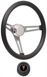 Steering Wheel Kit, 59-68 Pontiac, Retro Foam, Hi Rise Cap, Arrowhead, Black