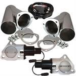 Exhaust Cutouts, Electric, Aluminum, Bolt-On, 3.0 in. Diameter, Kit