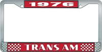 nummerplåtshållare, 1976 Trans Am Style #2   röd/krom, med vita bokstäver