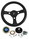 Steering Wheel Kit, Formula GT, 1969-88 CH/EC/MC, Black w/ Blue Bowtie Cap