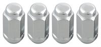 Lug Nuts, Conical Seat, Duplex, 14mm x 1.50 RH, 1.9 in. Long, Closed End, Chrome Plated Steel, Set of 4