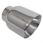 Exhaust Tip, Round, Stainless Steel, 2.5" Inlet, 4" Outlet, 5.25" Length